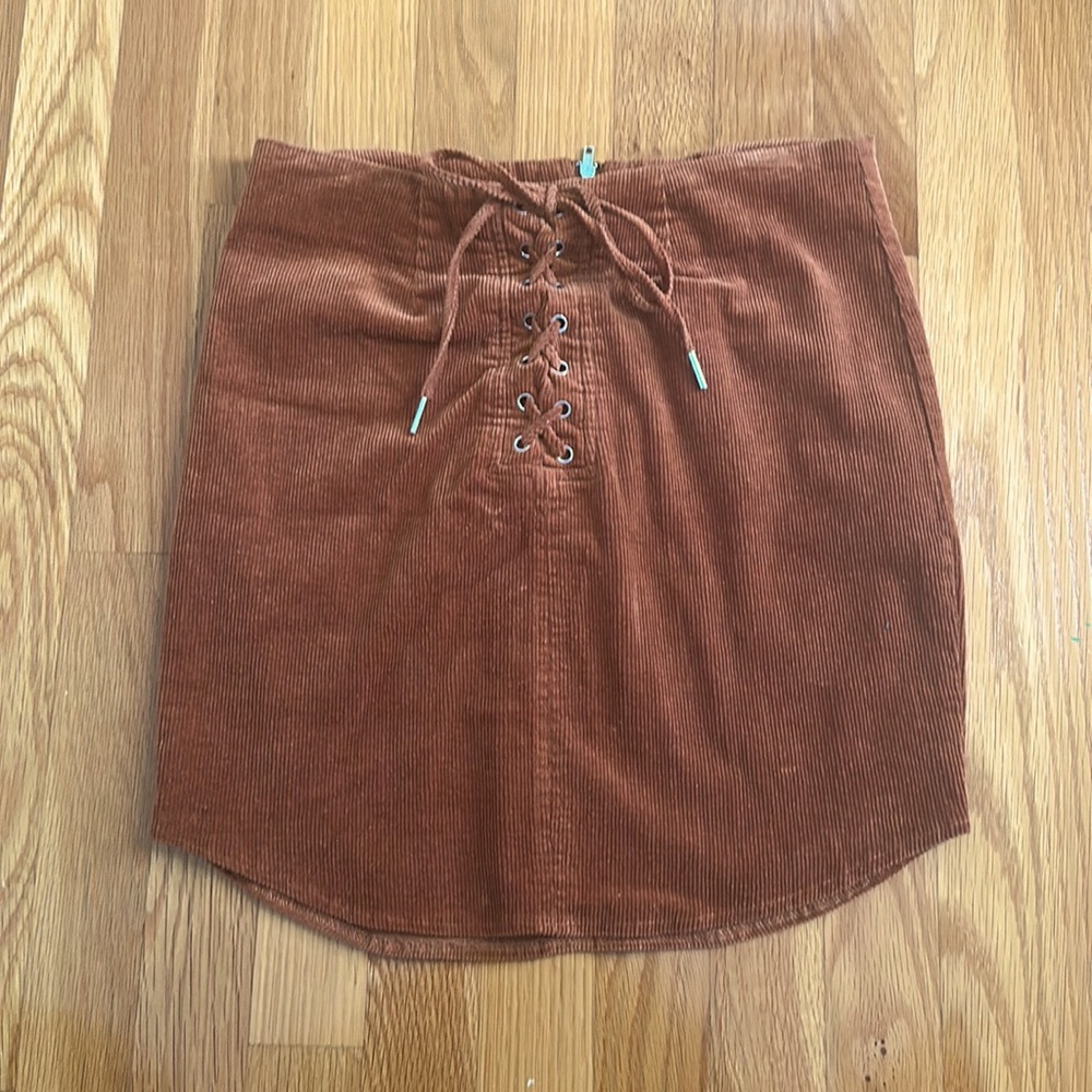 Used, burnt orange mini skirt from Rue 21